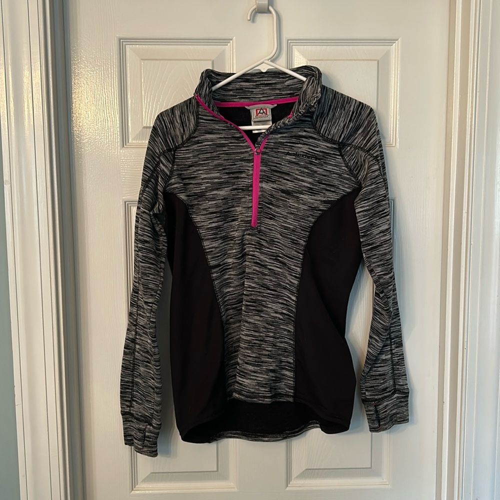 Avalanche Black Grey & Pink Half Zip Jacket Size Large